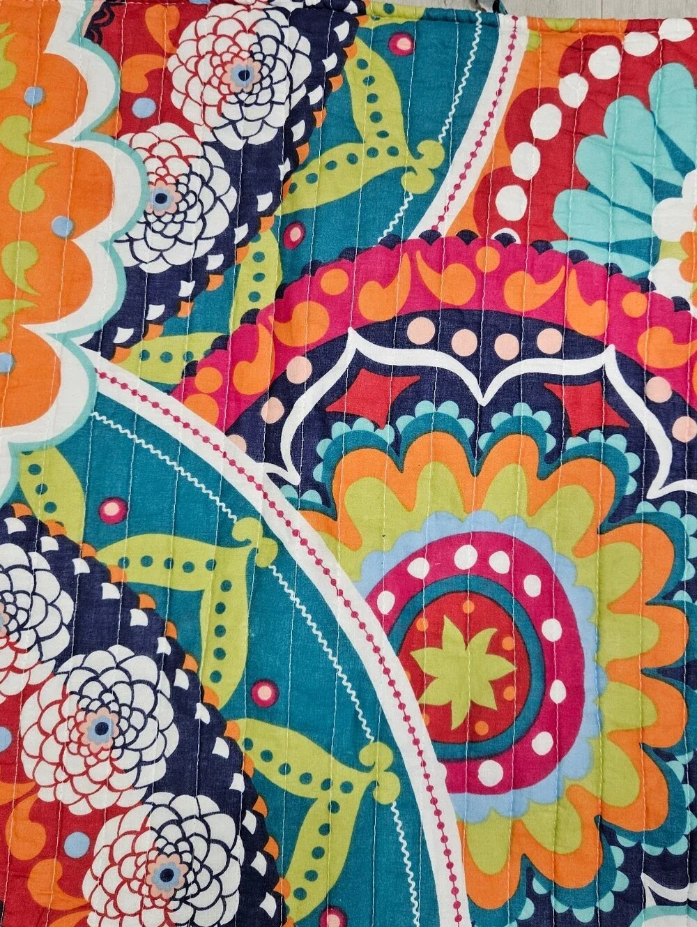 Levtex Home Serendipity KING Quilted Pillow Shams Mandala Boho Cotton NWOT Pair